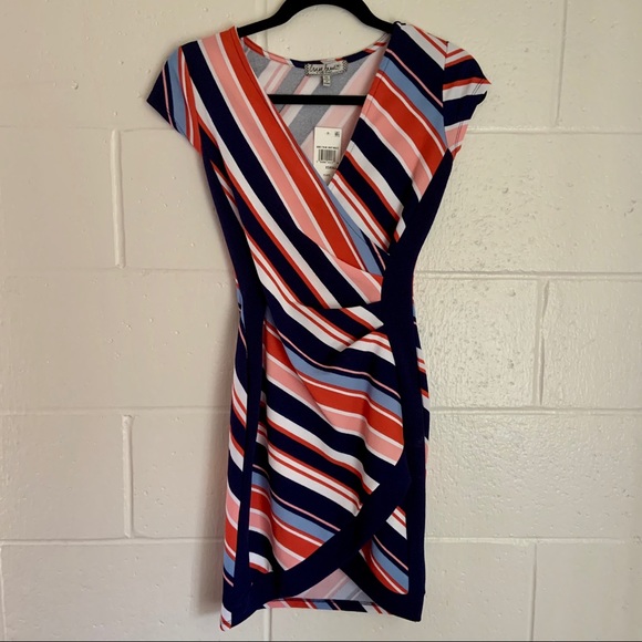 Crave Fame Wrap Dress Striped - Picture 2 of 5